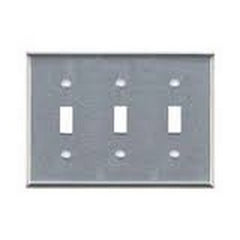 Mulberry 97073 Standard Wallplate, 3 Gangs, 4-1/2 in H x 6-3/8 in W, 430 Stainless Steel