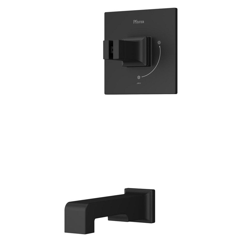 Pfister 015-VRV1B Verve Metal Tub Spout with Diverter in Matte Black