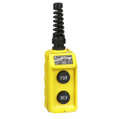 Square D 9001BW93Y 600 VAC/VDC 5 Amp 2NO Yellow Thermoplastic NEMA 1/3/3R/4/4X 2-Button 1-Speed Pendant Station