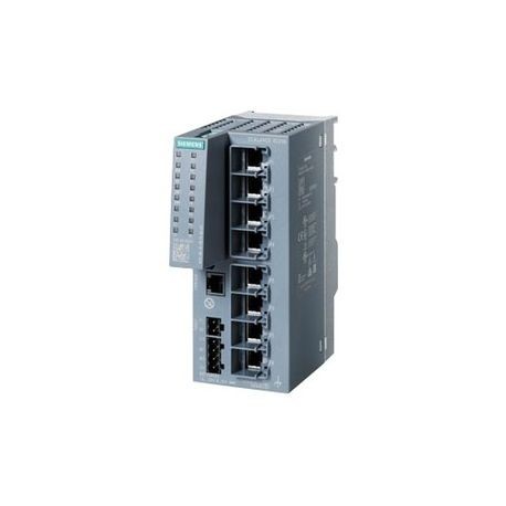 Siemens 6GK52080BA002AC2 SCALANCE XC208 2-Layer Managed Industrial Ethernet Switch, (8) RJ-45 Ports for Network Components and Terminal Equipment, (1) 2-Pole Terminal Block for Signaling Contact, (1) 4-Pole Terminal Block for Power Supply Interface