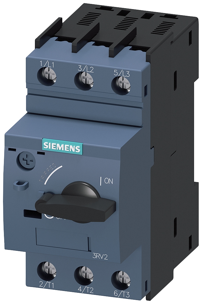 Siemens 3RV20111GA10 3-Pole 6.3 Amp 690 VAC 3-Phase Screw Terminal Thermal Magnetic Motor Starter Protector