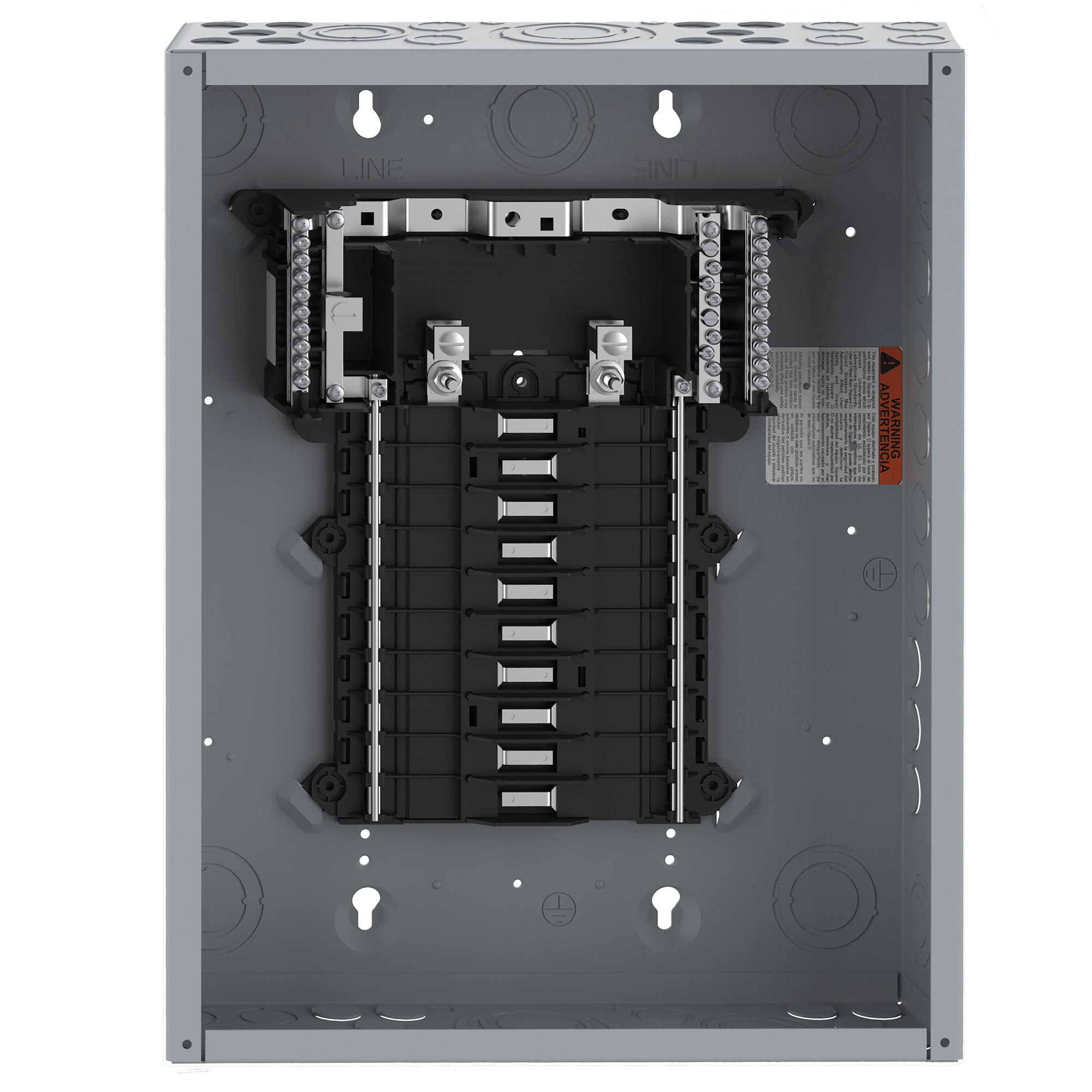 Square D QO120L125PG Load Center, 1 Phase, 20 Spaces, 24 Circuits, 125A Convertible Main Lugs