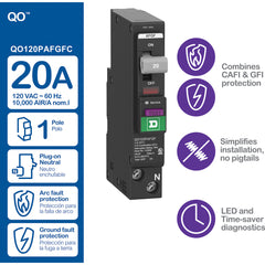 Square D QO120PAFGF Mini Circuit Breaker 20A 120VAC