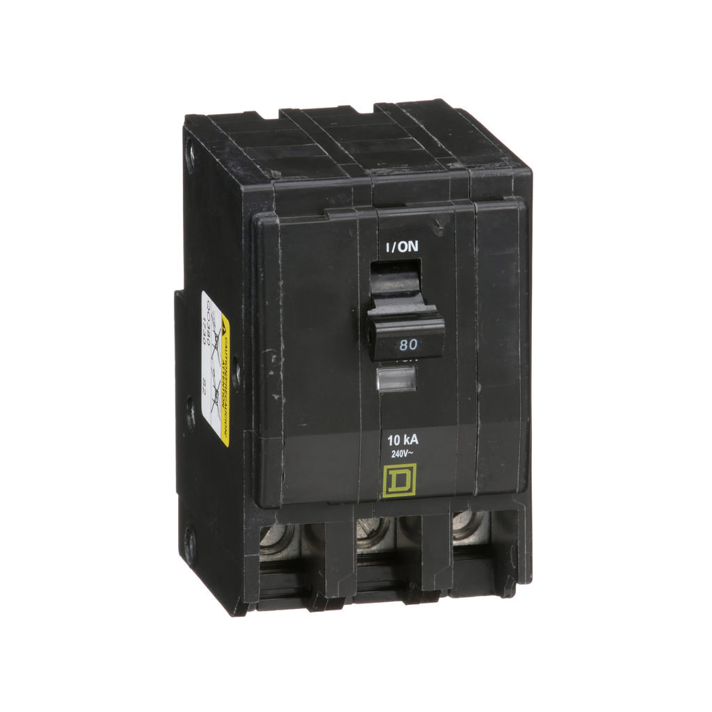 Square D QO380 Miniature Circuit Breaker 80A 240V 3Ph Plug-On