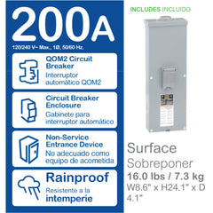 Square D QOM2E2200NRB 120/240 Volt 200 Amp 2-Pole Bolt On Outdoor Enclosed Circuit Breaker