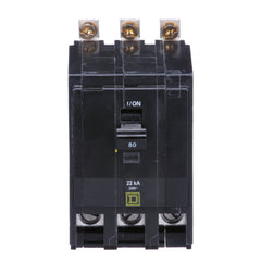 Square D QOB380VH 3-Pole 80 Amp 240 Volt Bolt-On Thermal Magnetic Miniature Circuit Breaker