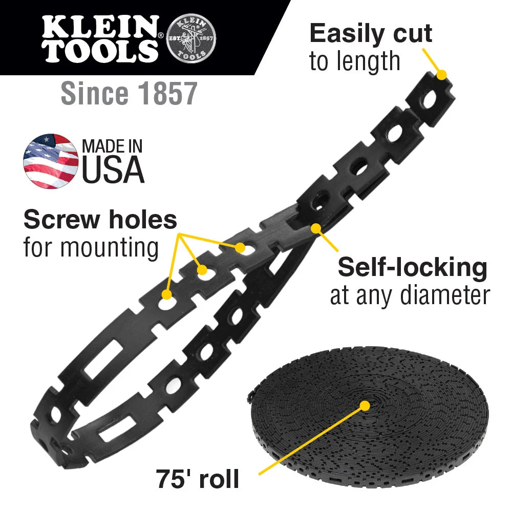 Klein Tools 450-700 Stretch Cable Tie Roll 75-Foot