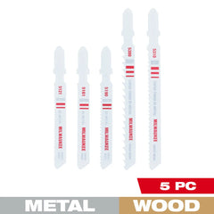 Milwaukee 49-22-1178 Jig Saw Blade Assortment T-Shank 5 Pack