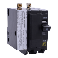 Square D QOB2351021 2-Pole 35 Amp 120/240 Volt Bolt-On Thermal Magnetic Miniature Circuit Breaker