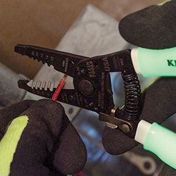 Klein Tools 11055GLW High-Visibility Klein-Kurve Wire Stripper / Cutter 10 to 18 AWG Solid 12 to 20 AWG Stranded