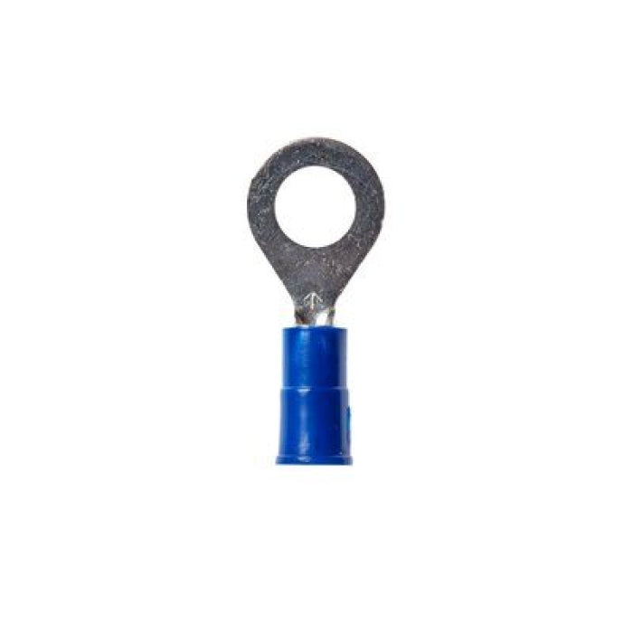 Scotchlok MVU14-14R/SX Insulated Standard Ring Terminal, 16 to 14 AWG Conductor, 1.08 in L, Butted Seam Barrel