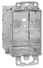 ABB CW-1/2 Gangable Welded Style Switch Box, Steel, 14 cu-in Capacity, 1 Gangs, 1 Outlets, 3 Knockouts