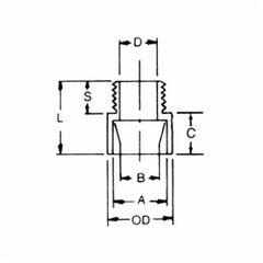 ABB E943L Carlon 3 PVC Sch40 Conduit Male Terminal Adapter