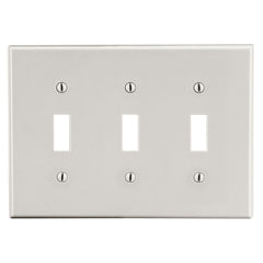 Hubbell P3LA Wallplate, Non-Metallic Standard, 3 Gangs, 4.63 in L x 6.5 in W, Replacement MPN: P3LA