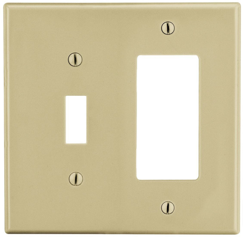 Hubbell P126I Wallplate, 2-Gangs, Ivory