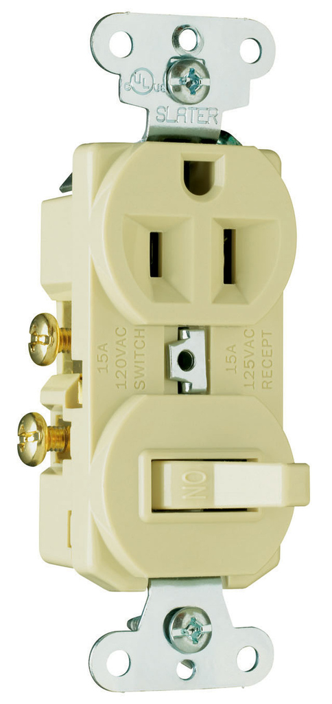 Legrand 691-I Pass & Seymour Single Pole Switch Single Receptacle Combination Switch 15 Amps 120/125 Volts Replacement MPN