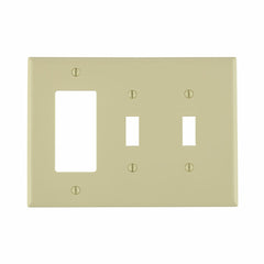 Leviton PJ226-I Combination Wall Plate 3 Gang Midway Size Ivory