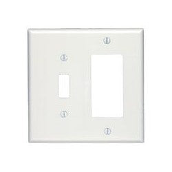 Leviton 80605-W Midway Size Thermoset Device Mount 2-gang 1-toggle Decora/GFCI Device Combination Wallplate