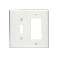 Leviton 80605-W Midway Size Thermoset Device Mount 2-gang 1-toggle Decora/GFCI Device Combination Wallplate