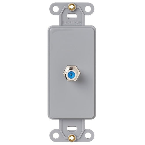 Leviton 40681-GY Decora Insert, One F-Connector Coupler, Gray