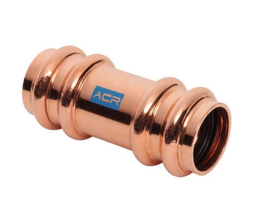 Mueller RP10145 ACR Press Copper Coupling, 0.08 x 5/8 OD (P x P) Staked Stop