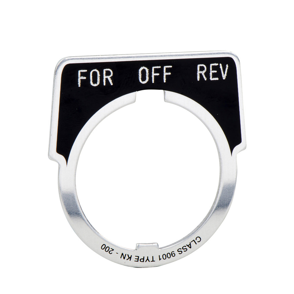 Square D 9001KN259 Harmony 9001K 30mm Aluminium Black with Silver Letters Forward-Off-Reverse