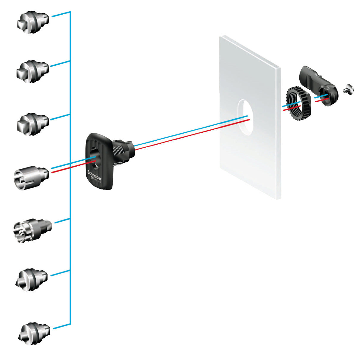 Schneider Electric NSYAEDLS8S3D Square Lock Insert 8mm for Spacial S3D Encl.