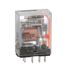 Square D 8501RS41V14 24 VAC 12 Amp SPDT 1CO Socket Mount AC Operated Miniature Plug-In Relay