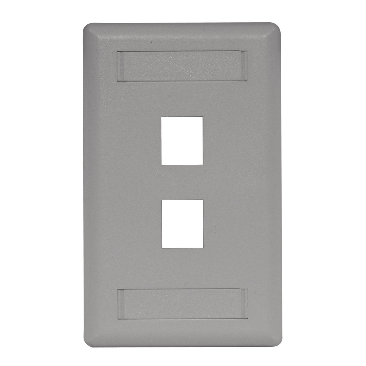 Hubbell IFP12GY Wall Plate, Flush, 1-Gang, 2-Port, Gray 25/Box