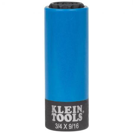 Klein Tools 66030 2-in-1 Coated Impact Socket 12-Point (3/4 x 9/16)