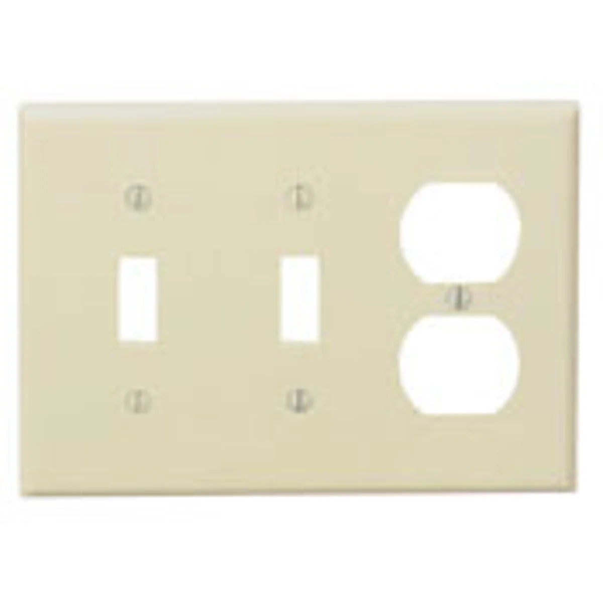 Leviton 80521-I 3-Gang 2-Toggle 1-Duplex Device Combination Wallplate Midway Size Ivory