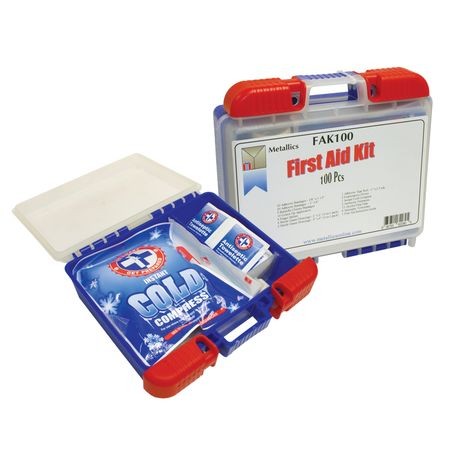 Metallics FAK100 Bulk First Aid Kit, Polypropylene Case