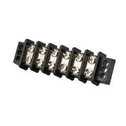 NSI Industries TB3096-6 600 Volt 30 Amp #8 Stud Black Glass Filled Polyester 6-Circuit Double Row Terminal Block