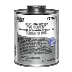 Oatey 31122 Heavy Bodied PVC Pipe Cement, 32 oz Cartridge, Gray