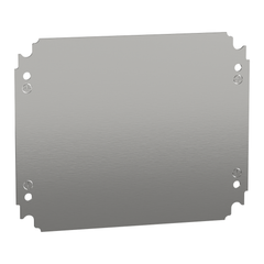 Schneider Electric NSYMM3025 Plain Galvanized Steel Mounting Plate 7.9 Inch x 9.8 Inch