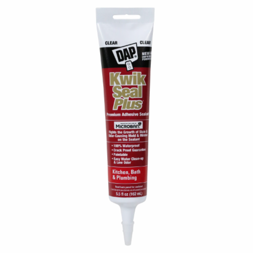 DAP 18546 DAP Kwik Seal Plus 5.5 oz Premium Grade Kitchen and Bath Adhesive Sealant, Cartridge, Clear