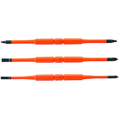 KLEIN 13157 Screwdriver Blades, Insulated Double-End, 3-Pack