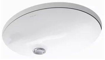 Kohler K-2209-0 Caxton Bathroom Sink White 1 Bowl Undermount