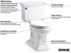 Kohler K-4387-0 Memoirs Comfort Height Toilet Bowl Power Size Replacement MPN