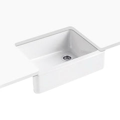 Kohler K-6487-0 Whitehaven Enameled Cast Iron Single-Bowl Rectangular Undermount Kitchen Sink