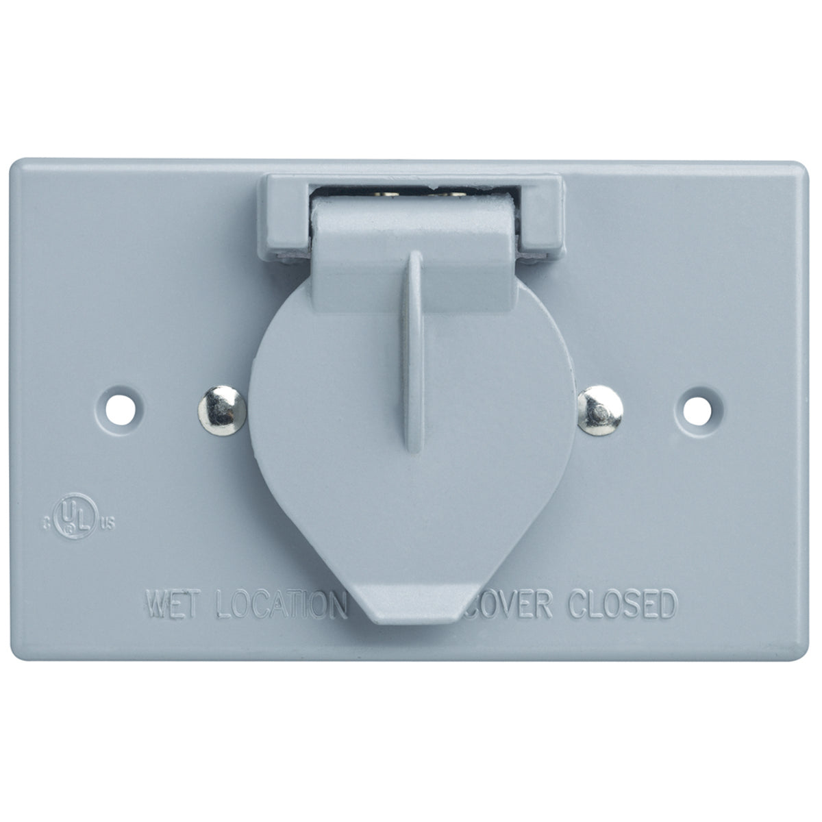 Legrand 3778 Weatherproof Self-Closing Cover - Motor Base - Horizontal - Single with 15A 125V Recessed Flanged Inlet