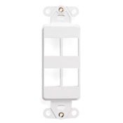 Leviton 41644-W QuickPort Decora Insert, 4-Ports, White