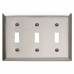 Legrand-Pass & Seymour SS3 Smooth Metal Wall Plate 3gang Toggle 302 Stainless Steel