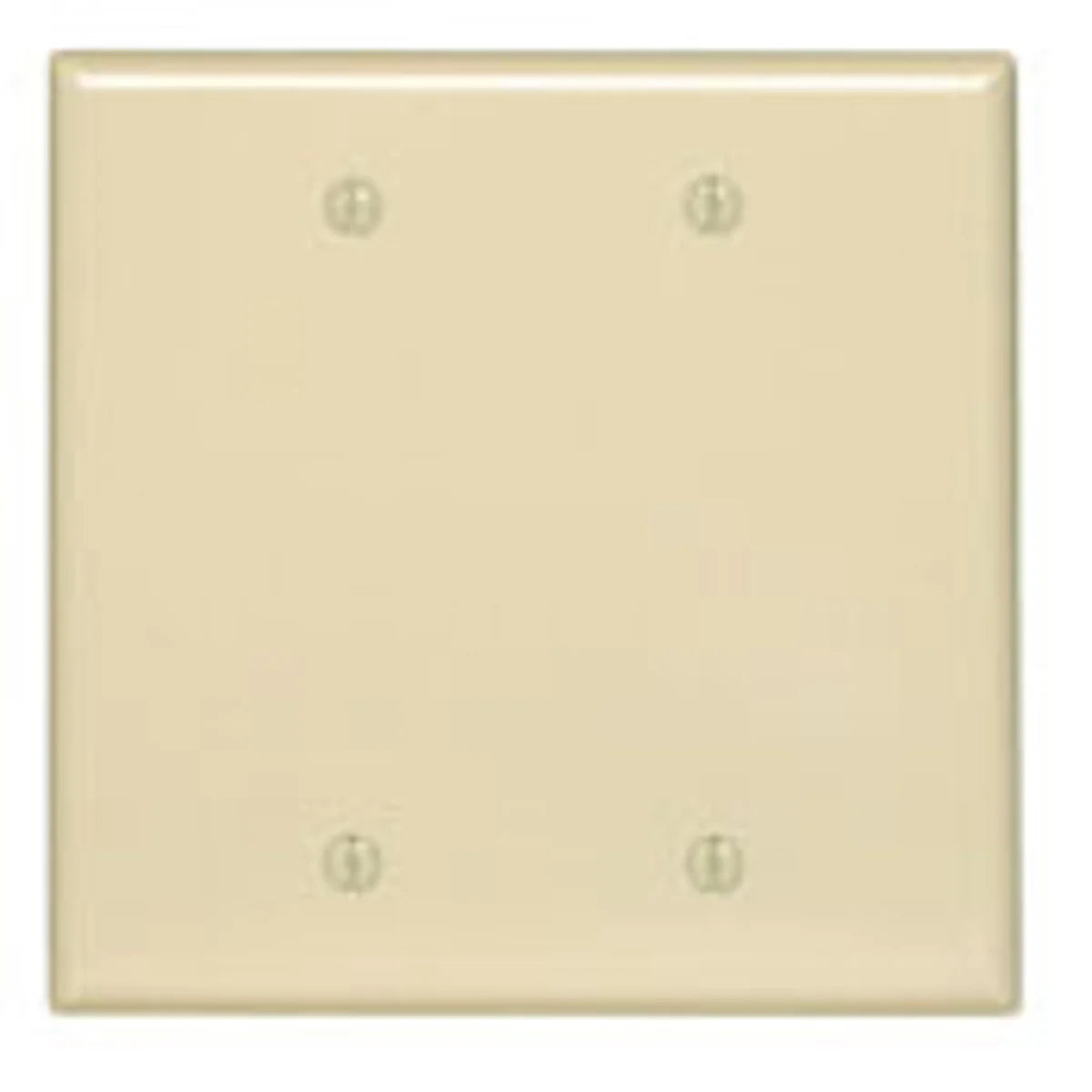 Leviton 80525-I 2-Gang No Device Blank Wallplate, Midway Size, Ivory