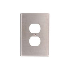 Leviton 84103-40 1-Gang Duplex Device Receptacle Wallplate Oversized - Stainless Steel