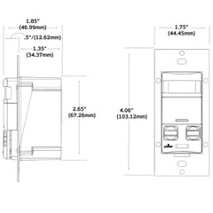 Leviton OSSMT-GDG Ultrasonic/Infrared Multi-Technology Wall Switch Sensor No Neutral 2400 sq. ft. Major & 400 sq. ft. Minor Motion Coverage