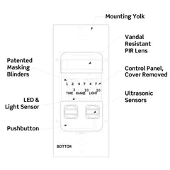 Leviton OSSMT-GDG Ultrasonic/Infrared Multi-Technology Wall Switch Sensor No Neutral 2400 sq. ft. Major & 400 sq. ft. Minor Motion Coverage