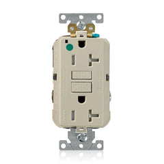 Leviton GFTR2-HGI SmartlockPro Slim Self-Test GFCI Receptacle 20 Amp 125 Volt NEMA 5-20R