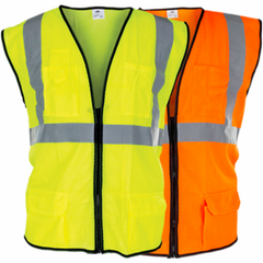 SAS Safety Corporation 690-2209 High-Vis Class 2 Surveyor’s Vest Large Yellow