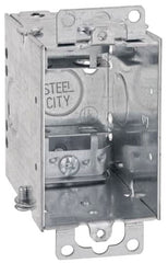 ABB CWX-25 Gangable Welded Style Switch Box, Steel, 14 cu-in Capacity, 1 Gangs, 1 Outlets, 4 Knockouts